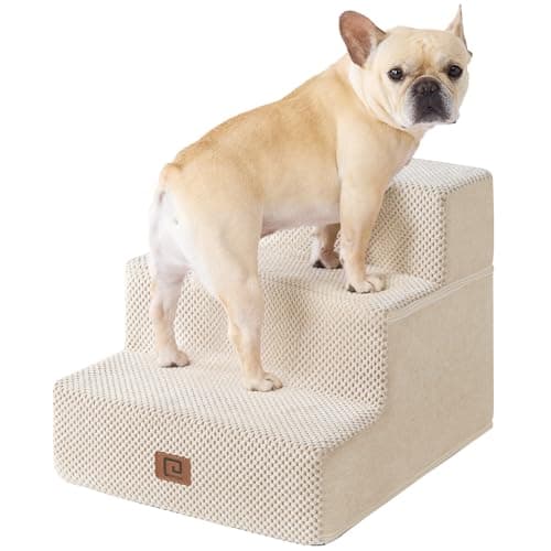 3-Step Pet Stairs for Small Dogs & Cats, Non-Slip 13.5"H