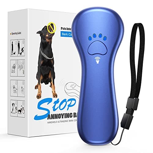 Anti Barking Device, Ultrasonic Dog Bark Deterrent, Rechargeable, Effective Control Range up to 16.4 Ft, Safe for Human & Dogs, Portable for Indoor & Outdoor Use