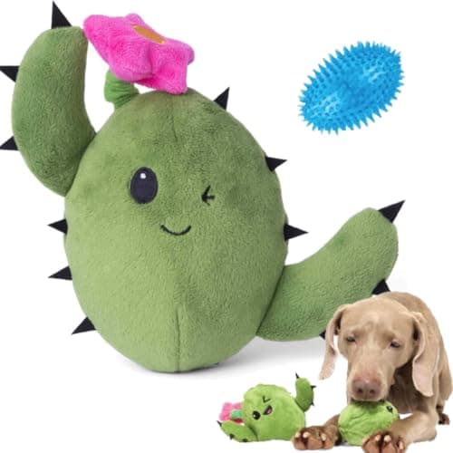 BarkBox 2-in-1 Interactive Plush Dog Toy - Consuela the Cactus - Fun & Engaging Squeaky Toy for Dogs