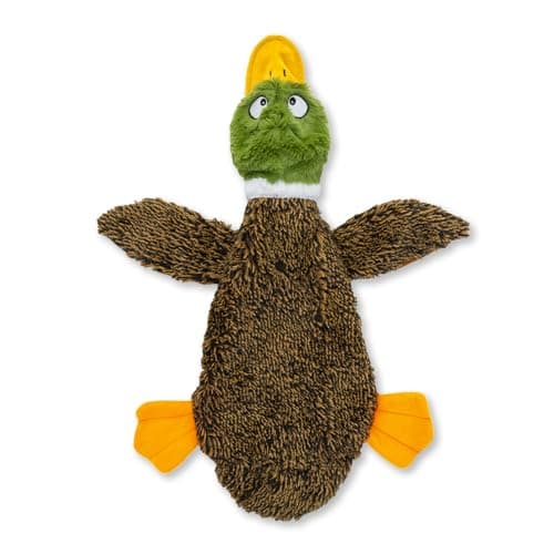 Best Pet Supplies 2-in-1 Stuffless Squeaky Dog Toys - Wild Duck, Small