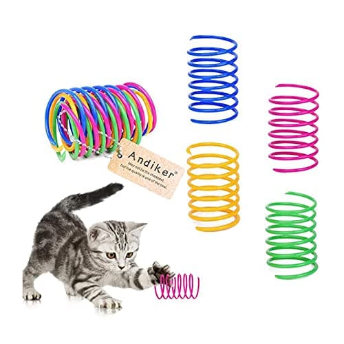 Colorful Cat Spring Spiral Toys, 12 Pc Interactive Set