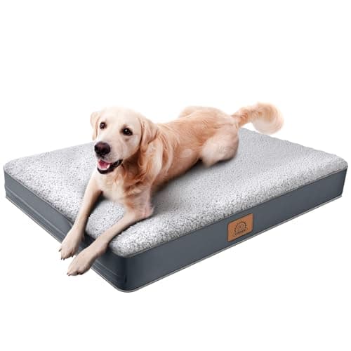 Deluxe Plush Orthopedic Dog Bed for Large Dogs with Waterproof and Machine Washable Cover