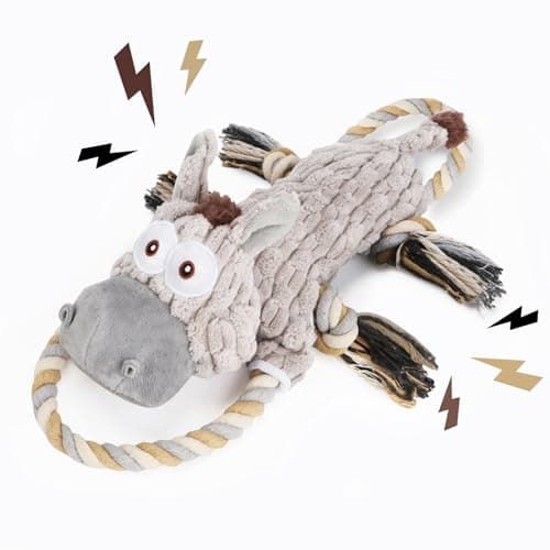 Durable Squeaky Dog Toys with Pull Rope for All Sizes