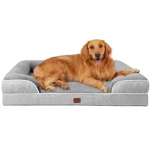 EHEYCIGA XL Orthopedic Dog Bed with Waterproof Memory Foam & Removable Cover, Grey