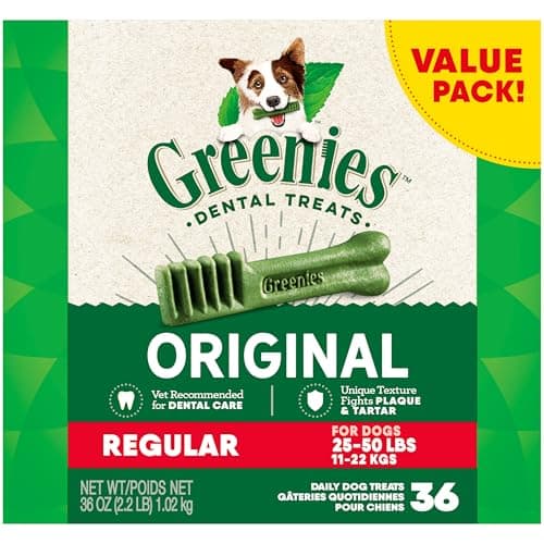 Greenies Original Regular Size Dog Dental Care Chews, 36 Count