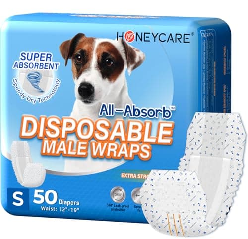 HONEY CARE All-Absorb A26 Small Male Dog Wrap, 50 Count