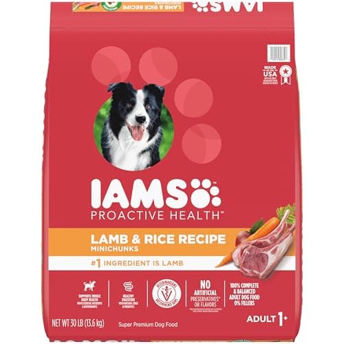 IAMS Proactive Health Minichunks Adult Dry Dog Food, Lamb & Rice Recipe, 30 lb. Bag