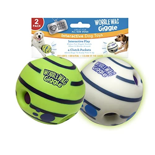 Interactive Sound Giggle Ball 2 Pack for Dogs - Glows in the Dark