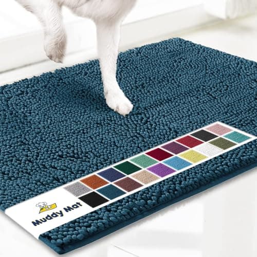 Microfiber Non-Slip Door Mat for Pets, Washable & Absorbent 28"x18"