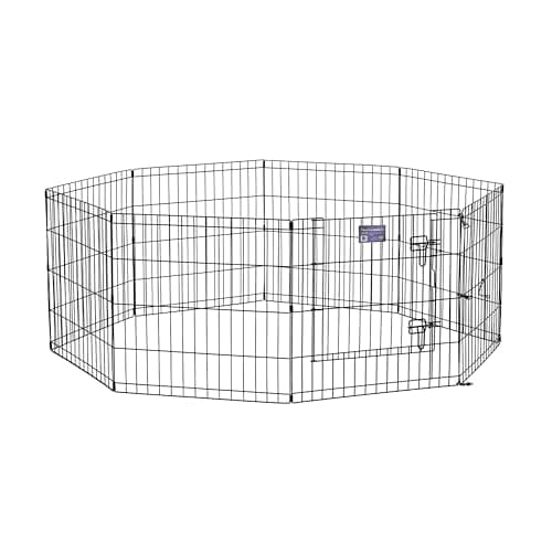 MidWest Homes Dog Exercise Pen & Playpen, 24"W x 24"H, Black
