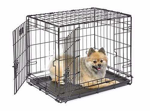 MidWest Homes Enhanced Double Door iCrate Dog Crate with New Patented Features