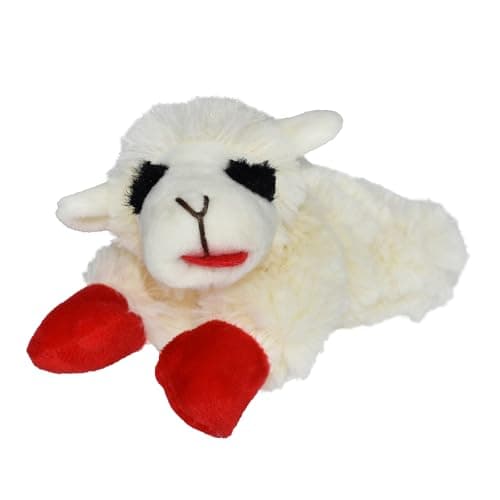 Multipet Lamb Chop Plush Dog Toy - Soft Squeaky Cuddle Companion for All Dogs - 6" Cream