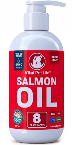 Omega 3 Salmon Oil for Dogs & Cats - Skin, Coat & Joint Health, 8 oz
