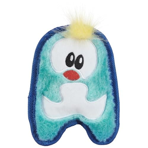 Outward Hound Durablez Tough Plush Squeaky Dog Toy - Penguin (Blue, XS)