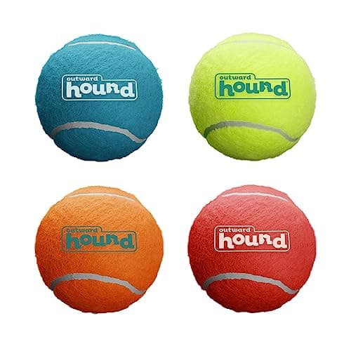 Outward Hound Squeaker Ballz Fetch Dog Toy - Medium 4 Pack