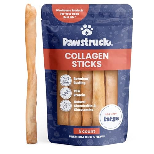 Pawstruck Natural Beef Collagen Sticks for Dogs, 12 inches, 5 Pack