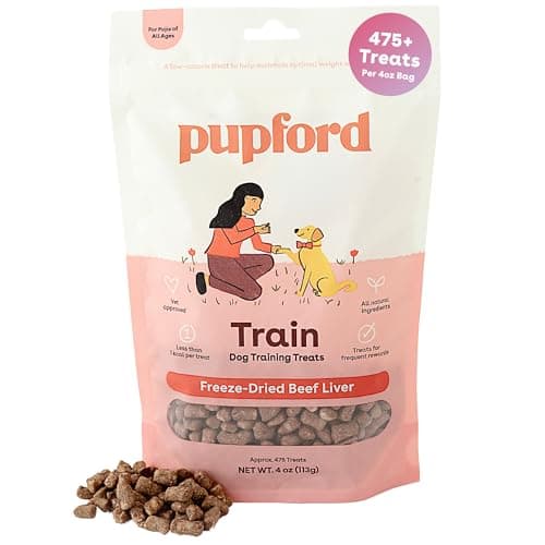 Pupford 4oz Freeze Dried Training Dog Treats, Beef Liver
