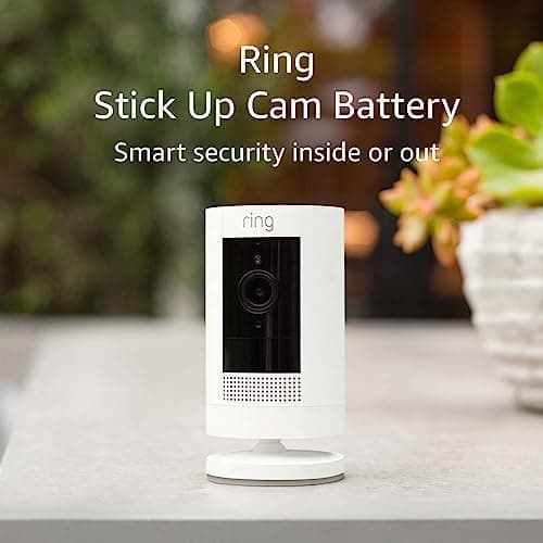 Ring Stick Up Cam Battery | Indoor/Outdoor Camera with Live View & Alexa Compatibility - White