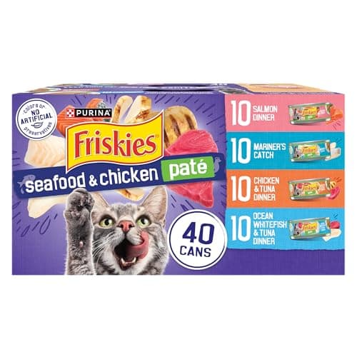 Seafood & Chicken Pate Wet Cat Food Variety Pack, 40 Cans