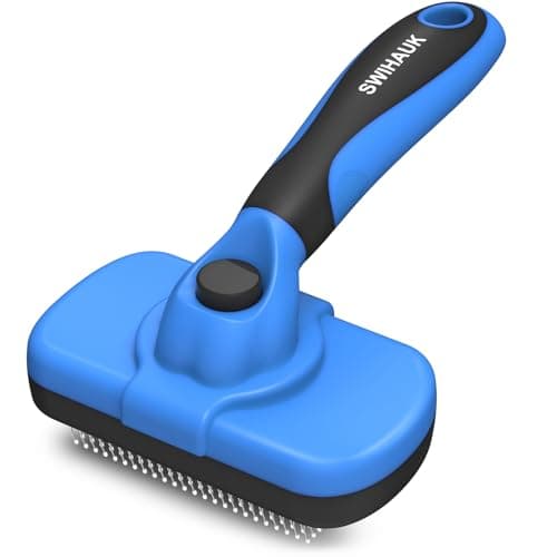 Swihauk Self-Cleaning Slicker Brush for Dogs & Cats, Blue
