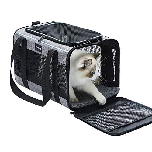 Vceoa Soft-Sided Pet Carrier for Cats and Small Dogs, Up to 16 lbs