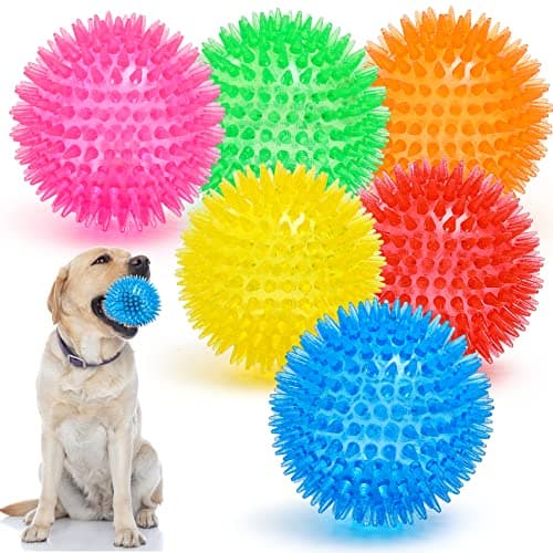 VITEVER 3.5” Squeaky Dog Toy Balls - BPA Free, Non-Toxic, Durable Chew Toys for Teething Puppies & Aggressive Chewers